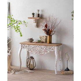Home living room furniture retro design antique replication carving wooden console table manufacturer