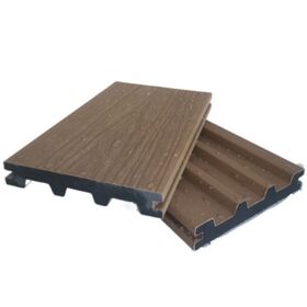 Korrosionsbeständige WPC-Verbunddiele, Massivbrett mit gebürsteter Mattlackierung, 150mm breit, wetterfest für Garten