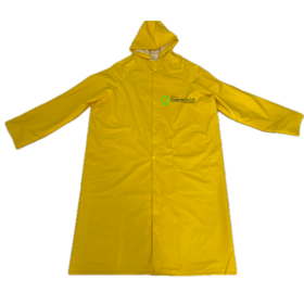 Custom Rain Gear Heavy Weight PVC trench Coat Yellow Long Raincoat PVC Polyester PVC rainwear for Men Women Rainy Protection