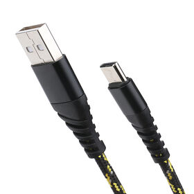 Câble de données tissé coloré, 1 mètre de long, supporte la charge rapide et résistant à la rupture. Idéal pour les grossistes et distributeurs.