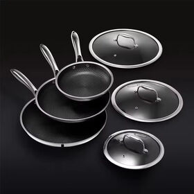 HexClod Hybrid Cookware 8/10/12 Inch Cookware Frying Pan Nonstick Honeycomb 20/24/28 cm Tri-ply Stainless Steel Pan Set Skillets