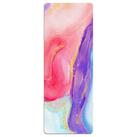 Tapis de Yoga Rose Antidérapant Écologique Fin 1.5mm Pliable Léger Voyage Pilates Musculation