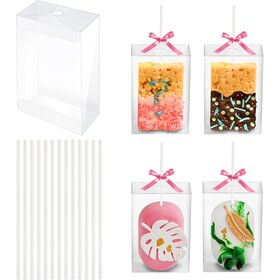 Transparent plastic containers gift boxes with holes, suitable for small cakes and marshmallows weddings, parties, and Christmas