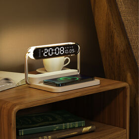 Fabricante ODM M5 Carregador sem fio 4 em 1 com luzes noturnas coloridas, alto-falante Bluetooth, despertador
