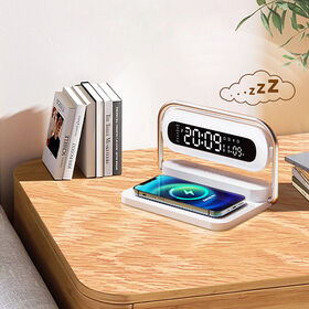 ODM manufacturer M11 4 in 1 Wireless charger with Colorful night lights , Bluetooth speaker , Clock alarm
