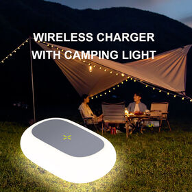 OEM/ODM manufacturer K31 2 in 1 Tent lamp with wireless charging with night light and colorful ambient light