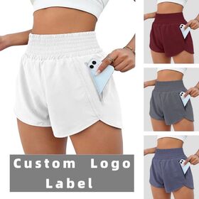 Fitness Laufshorts mit elastischem Bund, schnelltrocknend, mit integriertem Slip und Tasche für Damen - Sportshorts für Damen