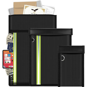 Car Keys Faraday Bag Fireproof Signal Blocker Document Holder Anti-Theft Envelope Office Home Safe Cash Monoey Pouch