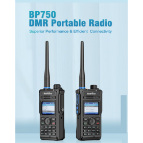 جهاز لاسلكي BP750 IP68 بتقنية DMR ثنائي الاتجاه بالكامل مع نظام تحديد المواقع GPS وبلوتوث - جهاز لاسلكي رقمي احترافي DMR