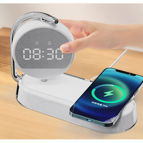 Pengisi daya nirkabel cepat 3 in 1 15W, Jam kreatif & lampu malam K01T