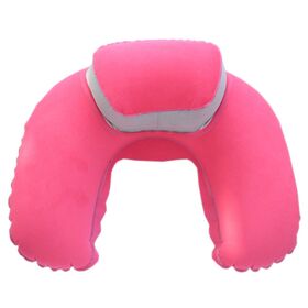 Oreiller de Voyage Gonflable en Forme de U de Haute Qualité en Tissu Tricoté pour Avion, Hôtel, Camping, Allaitement