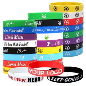 Großhandel Kundenspezifische personalisierte Geschenke Gummi Silikon Sport Schmuck Geprägtes Armband Herren Handgelenkband