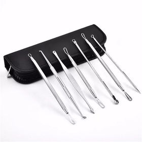 Kits removedores de puntos negros profesionales y seguros de acero inoxidable para el rostro, kit de agujas para eliminar puntos negros y acné
