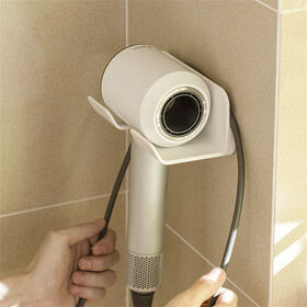 Soportes para secador de pelo, montaje en pared, autoadhesivo, organizador para secador de pelo, soporte para soplador, estante para secador de pelo