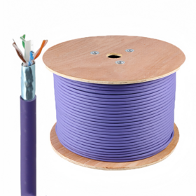 Câble Ethernet Cat6 Blindé 305m (1000ft), F/UTP 23AWG, Cuivre Massif, 550MHz, Gaine PVC en Vrac, STP, Violet