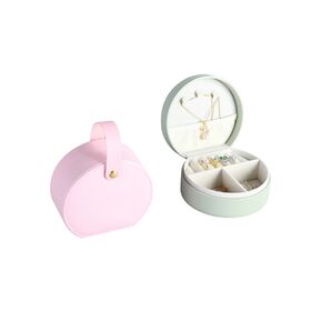 Gift box Custom Logo Leather Carrying Holder Zipper Portable Bag Jewellery Storage Box Travel Case Jewelry Organizer