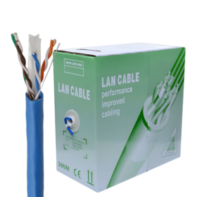 Cable Ethernet CAT6 de 305 metros, cable de red LAN a granel de cobre sólido de 23 AWG UTP de 550 MHz, cable de Internet de alta velocidad de PVC de 0,54 mm, color azul