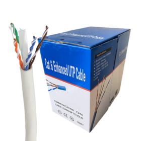 كابل Cat6 بطول 1000 قدم، 23 AWG، UTP صلب، إيثرنت 4 أزواج، شبكة LAN بكميات كبيرة CCA مع صندوق سحب سهل، لون أبيض، 0.57 مم
