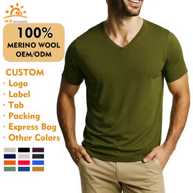 Maßgeschneidertes 100% Merino-Woll-T-Shirt O-Ausschnitt Ultraleicht Bequemes Unisex-Damen-T-Shirt für Outdoor-Sportarten