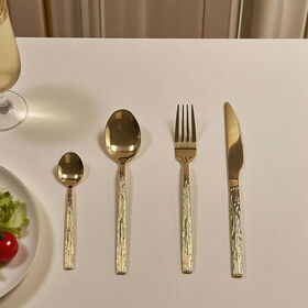 Heißer Verkauf Besteckset Gold Farbe Luxus Löffel Gabel Set für Hochzeits Catering