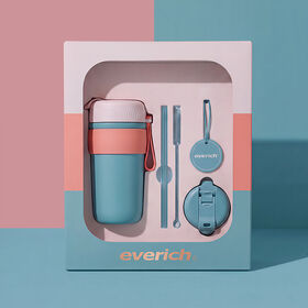Tasses à café isothermes à double paroi Everich de 450 ml avec couvercle 2 en 1