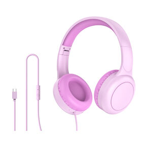 Foldable Headphones Type-C Wired Stainless Steel Leather Comfortable Frosted Texture Adjustable Travel