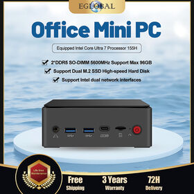EGLOBAL Power F13 Fan NUC Mini PC Ultral 9 185H (16C/22T, hingga 5.1GHz), RAM DDR5 SSD M.2, USB3.2 3*4K Display Type-C, PC AI Win11