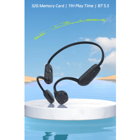 Earbud konduksi tulang memori 32G untuk berenang di bawah air, Bluetooth, tahan air IPX8