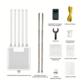 Titik Akses Nirkabel Luar Ruangan WIFI6 AX3000 dengan Fungsi Repeater Router Mesh, Radius Jangkauan Daya Tinggi 1km, 200 Perangkat yang Dapat Dihubungkan