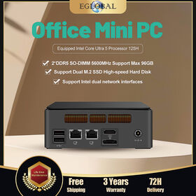 F13 NUC Mini PC Ultra 9 185H (16C/22T, hingga 5.1GHz), RAM DDR5 Maks 96GB, 2*M.2 SSD, USB 3.2, 3*Tampilan 4K, Type-C, Windows 11 - Komputer Mini