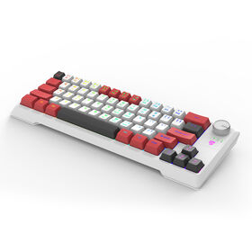 Keyboard gaming RGB/Rainbow hitam baru, tersedia tombol penuh atau 6 tombol, BT Nirkabel 5.0 keyboard nirkabel untuk Mac