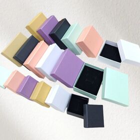 Luxury Cardboard Jewelry Box Matt Lamination Printing Sponge for Ring Earring Necklace Bracelet Lid Base Packaging