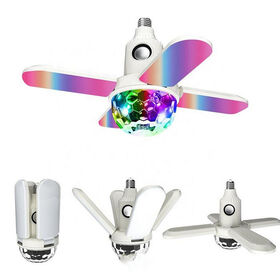RGB-Glühbirne mit Bluetooth-Lautsprecher, Musik und vierblättrigem Ventilatorflügel