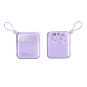 Private Label Portable LED Display Multi 4 Cable Mini Power Bank 10000mAh with PD 22.5W Super Fast Charging