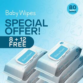 80count Alcohol Free 100% Biodegradable Plant Based Baby Wipes for Delicate Skin