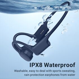 Patente design 32G cartão de memória impermeável IPX8 condução óssea bluetooth 5.3 fones de ouvido líquido macio silicone capa