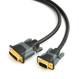 DVI to VGA Monitor Cable, High Resolution cable with RGB Coax (DVI-A 15pin Male to VGA Male) Black