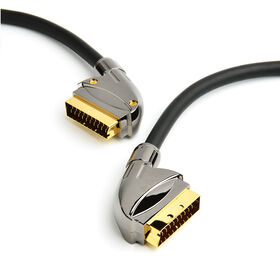 Cable de Monitor de Video SCART de 21 Pines de Precisión a Precio de Fábrica, Coaxial Full HD, Par Trenzado, Cubierta de PVC, Malla, para Ordenadores, Negro