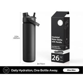 2-in-1 Straw and Spout Lid Stainless Steel Water Cup Keep Cold 24H Leakproof 26 oz Insulated Water Bottle Fits in Car Cup Holder