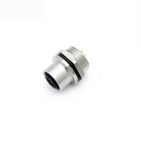 Industrial Waterproof Aviation Plug Sensor M12 Front Mount Flange Socket Metal Soldered Circular Connector