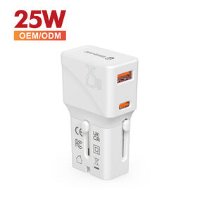 Wontravel 2024 Adaptor Travel Listrik Terbaru, Soket Adaptor Charger Travel Saku Super Mini 25W, Adaptor USB Kecil