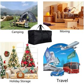 Bolso de viaje plegable Oxford duradero al por mayor, bolso de mano de almacenamiento extra grande con cremalleras y asas, bolsa de lona plegable