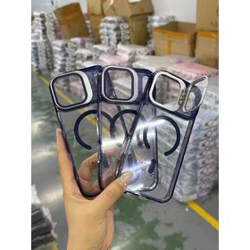 Good quality J3 Translucent Kickstand 2.0 PC+TPU Phone Case with Glass Frame Protective Film