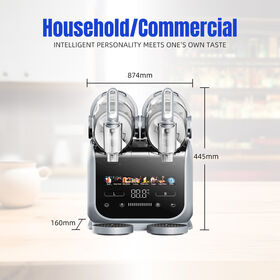 1,8L Slush-Eis-Maschine mit Touchscreen, 24-Stunden-Timer, Kühlung, automatischer Reinigung, Getränkeautomat für gefrorene Getränke, 7 voreingestellte Programme, Eismaschine