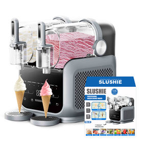 Machine Électrique à Granita et Crème Glacée 8 en 1, Rapide et Intelligente, à Chambre Unique, 1,8 L * 2 - Machine à Boissons Glacées Maison