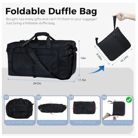 ODM OEM Bolso de Gimnasio Grande Personalizado y Empacable, Resistente al Agua y a los Desgarros, Plegable, 65L, Bolsos de Lona de Viaje con Compartimento para Zapatos