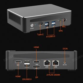 Mini PC Portabel Generasi ke-12 Core i7-12700H i9-12900H, 2*HDMI, 1*Type-C (mendukung Thunderbolt 4), 2*LAN, 6*USB NUC, Desktop Kecil untuk Kantor dan Game