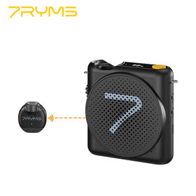 7RYMS WA2 Black Portable Voice Amplifier with Wireless Lavalier Microphone