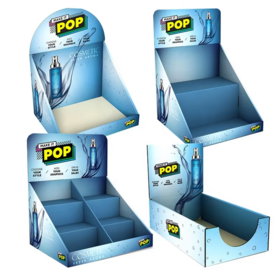 Caja de presentación de cartón PDQ RST Pantalla de mesa Caja de presentación de mostrador de estructura personalizada
