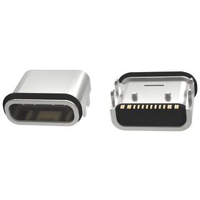Conector USB tipo C personalizado Jsxconn de 6/16/24 pinos, conector fêmea à prova d'água IPX7, certificação TID, conector fêmea USB tipo C